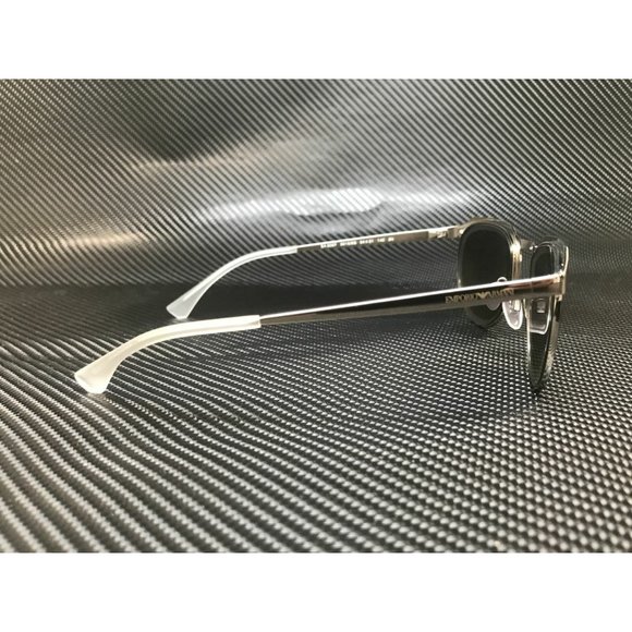 Emporio Armani Mirror 54mm Round Silver Sunglasses